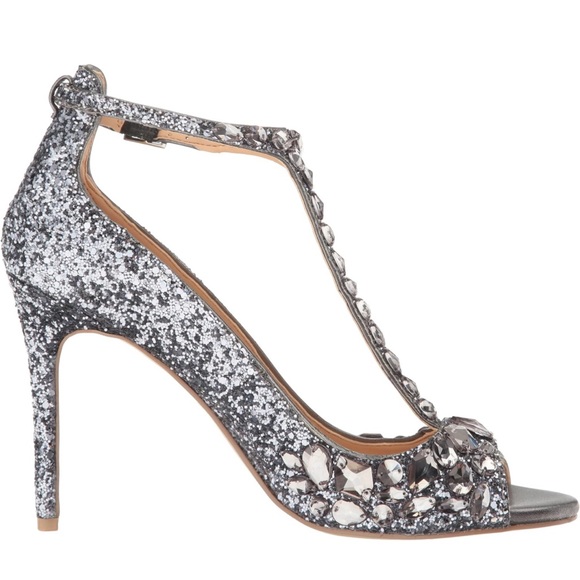 Jewel Badgley Mischka Women's Conroy Dress Sandal, Smoke Glitter, 9 M US NEW - Picture 2 of 4